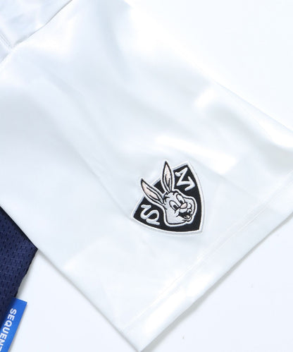 SQNZ FOOTBALL CLUB T-SHIRTS / ゲームシャツ 半袖 ブロークコア Vネック 刺繍 ネイビー