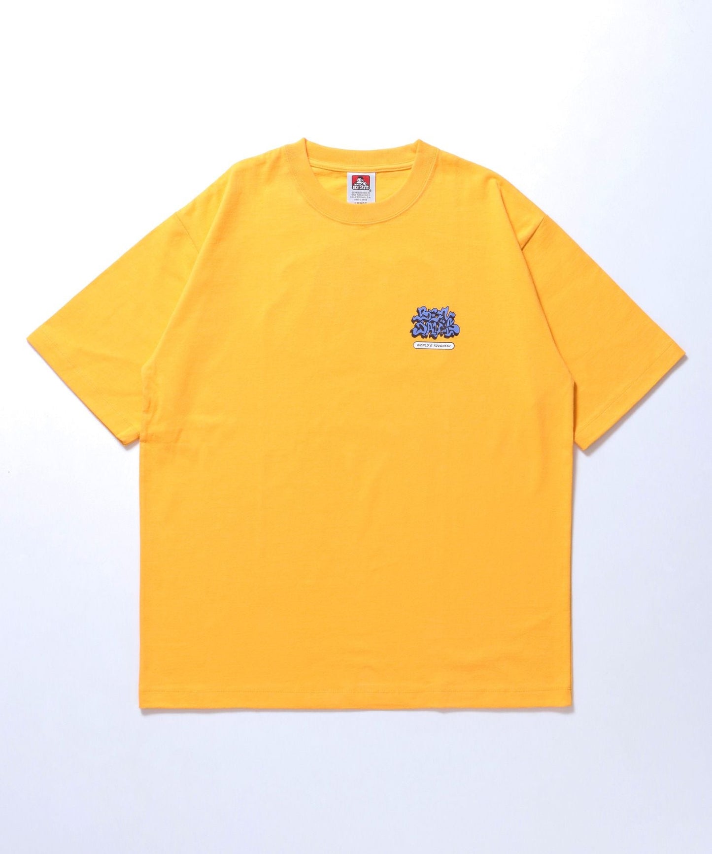 OVERLAP TEE / Tシャツ グラフィティ クルーネック オーバーサイズ ワンポイント イエロー