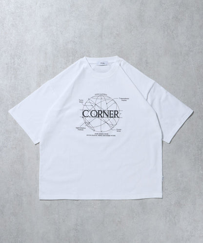 サークルアート線画プリントTシャツ / 男女兼用 レギュラーサイズ ワンポイント シンプル アートT ホワイト