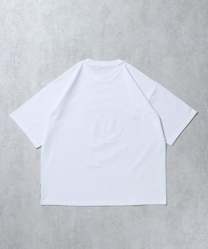 サークルアート線画プリントTシャツ / 男女兼用 レギュラーサイズ ワンポイント シンプル アートT ホワイト