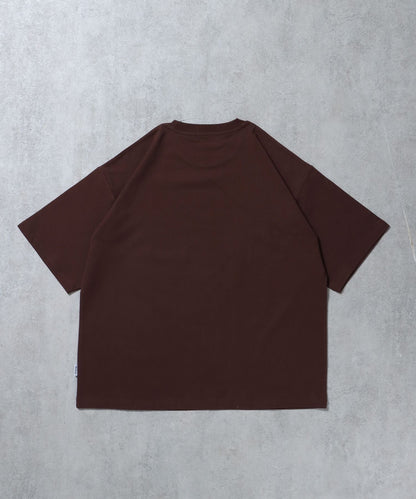 サークルアート線画プリントTシャツ / 男女兼用 レギュラーサイズ ワンポイント シンプル アートT ブラウン